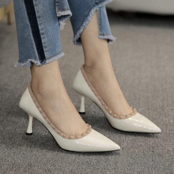 Baotou stiletto rivet high heel women's shoes - Picture 3 of 5